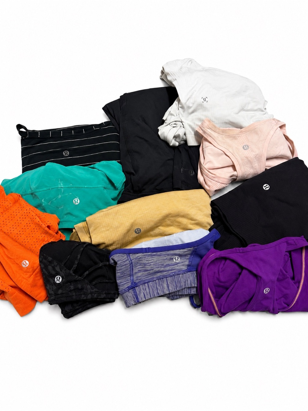 Lululemon Flawed Activewear Lot – 11 Pieces Mixed Sizes Tanks, Tops, Sports Bras - Picture 1 of 9